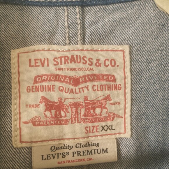 👖 Levi’s Premium Denim Button-Front Shortall – Dark Wash – Size XXL - Picture 2 of 3